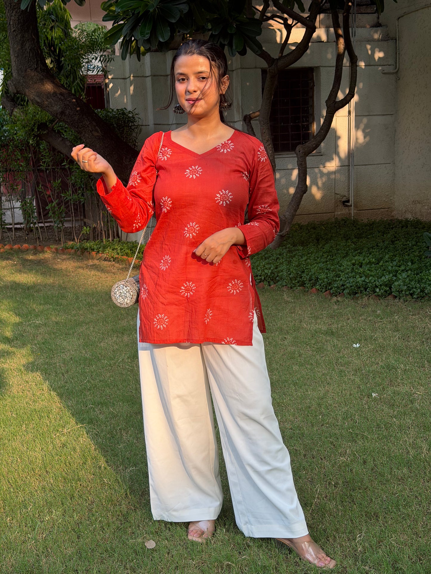 Sudha Musafir Rust Kurti