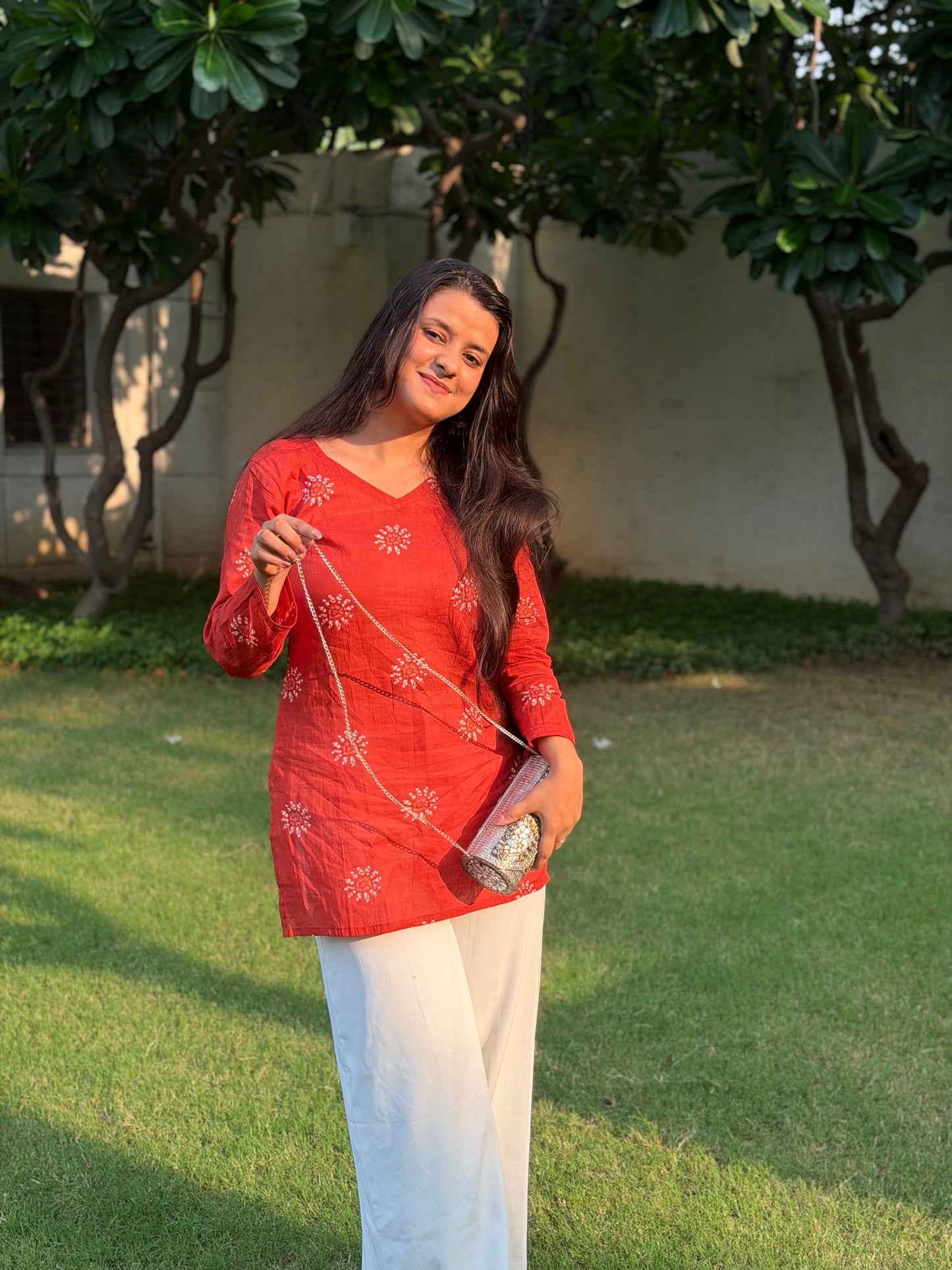 Sudha Musafir Rust Kurti