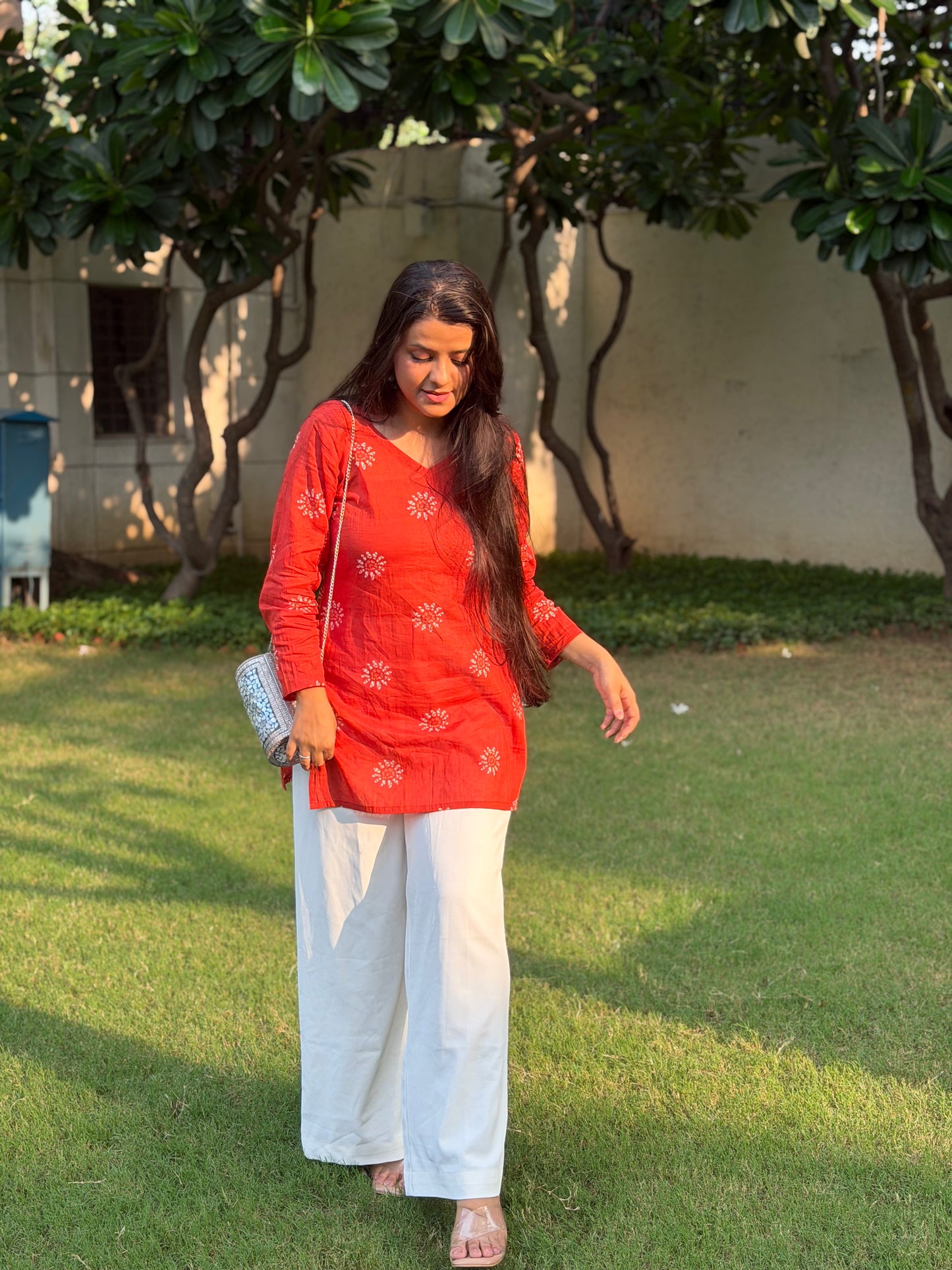 Sudha Musafir Rust Kurti
