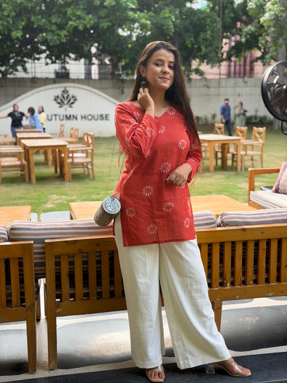 Sudha Musafir Rust Kurti