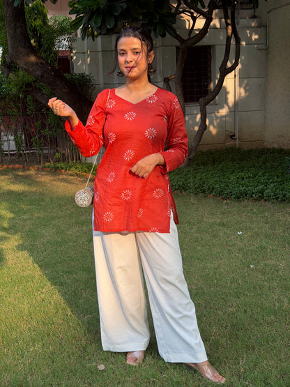 Sudha Musafir Rust Kurti