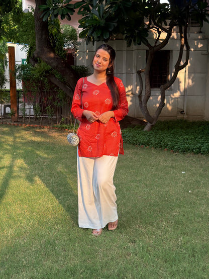 Sudha Musafir Rust Kurti