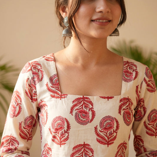 Soraani Aafreen Tie Back Cotton Kurti
