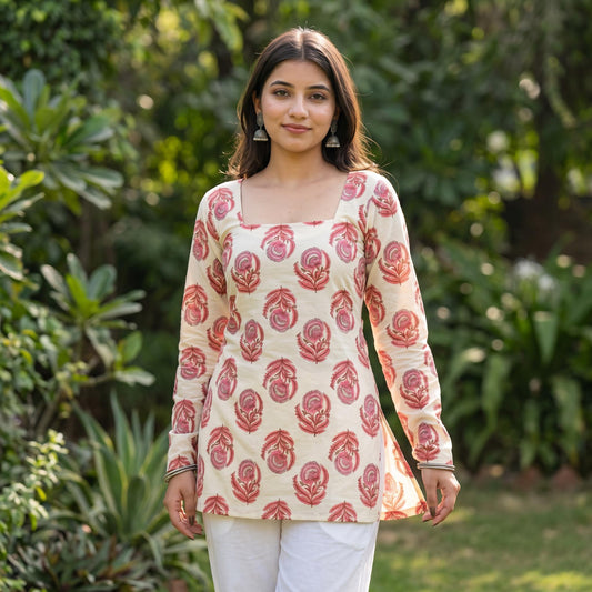 Soraani Aafreen Tie Back Cotton Kurti