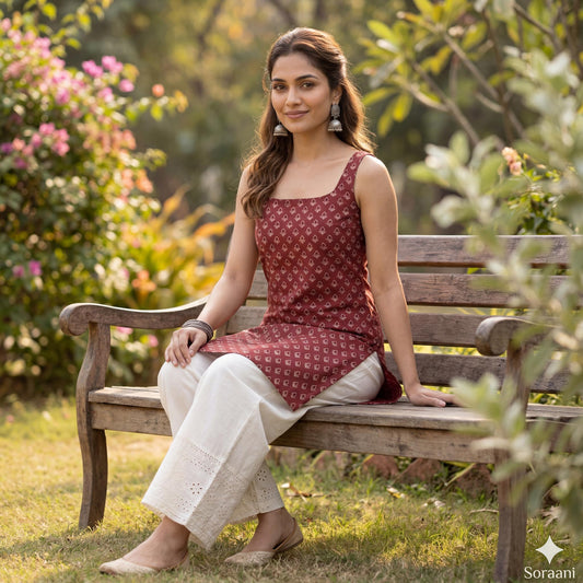 Soraani Ira Rust Muse Kurti