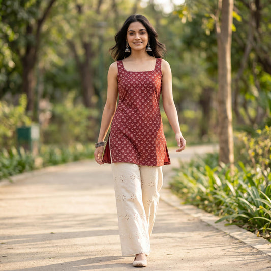Soraani Ira Rust Muse Kurti