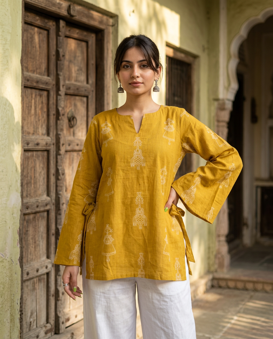 Sunahri Mustard Kurti