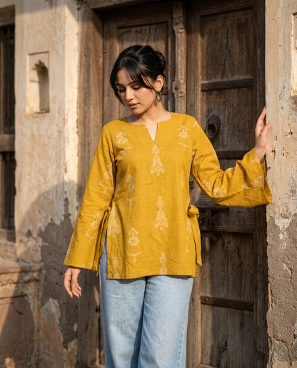 Sunahri Mustard Kurti