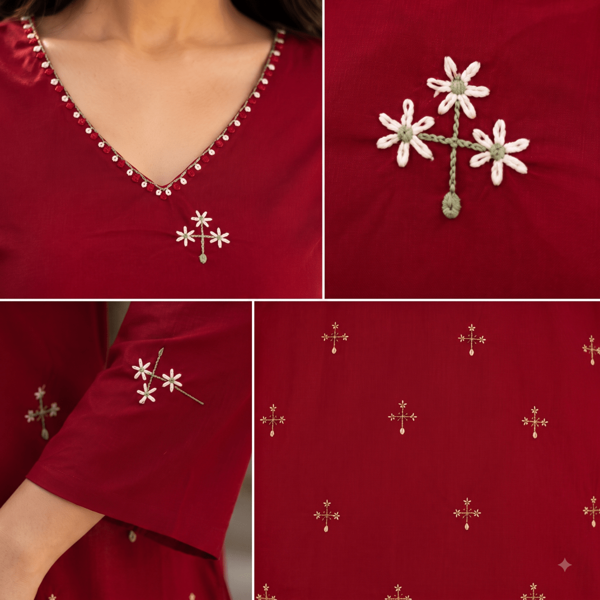 Tina Embroidered Kurti - Soraani